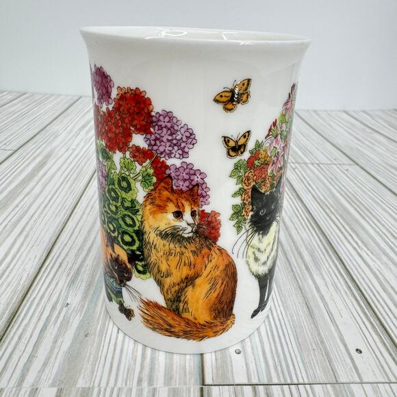 Dunoon Sophisticats fine bone china mug coffee cup floral Siamese Sue Scullard - Picture 4 of 10